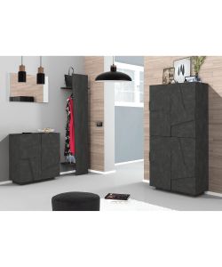 Web Furniture Scarpiera Moderna 2 Ante Grigio 81x39,2x86 cm - PING