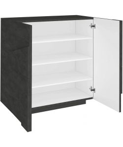 Web Furniture Scarpiera Moderna 2 Ante Grigio 81x39,2x86 cm - PING
