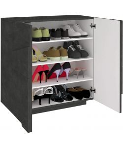Web Furniture Scarpiera Moderna 2 Ante Grigio 81x39,2x86 cm - PING