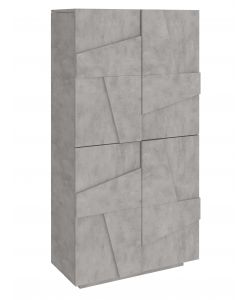 Web Furniture Scarpiera Ping Moderna 4 Ante - Cemento Bronx - Design Italiano