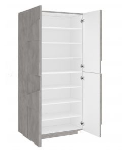 Web Furniture Scarpiera Ping Moderna 4 Ante - Cemento Bronx - Design Italiano