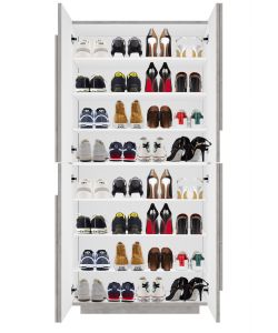 Web Furniture Scarpiera Ping Moderna 4 Ante - Cemento Bronx - Design Italiano