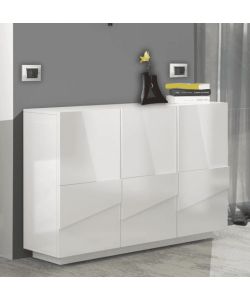 Web Furniture Mobile PING 3 Ante Bianco Lucido 121,8x86 cm Design Moderno