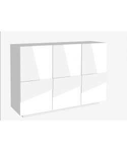 Web Furniture Mobile PING 3 Ante Bianco Lucido 121,8x86 cm Design Moderno