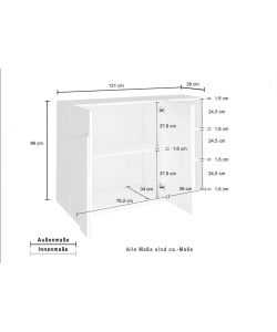 Web Furniture Mobile Ingresso 2 Ante 3 Vani Grigio Cemento 121x39,2x86