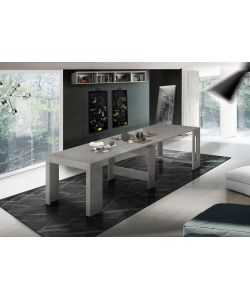 Web Furniture Consolle Tavolo Allungabile Pratika 300 Cemento Bronx - 77h x 90L x 90A cm