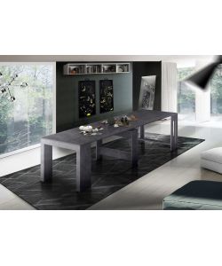 Web Furniture - Consolle Tavolo Allungabile Pratika Ardesia 77x90/300 cm