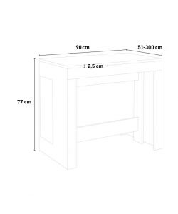 Web Furniture - Consolle Tavolo Allungabile Pratika Ardesia 77x90/300 cm