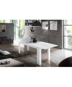 Tavolo Jesi 160 Allungabile Design Moderno Bianco Lucido
