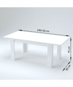 Tavolo Jesi 140 Allungabile Design Moderno Bianco Lucido