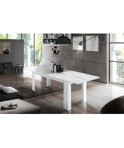 Tavolo Jesi 140 Allungabile Design Moderno Bianco Lucido