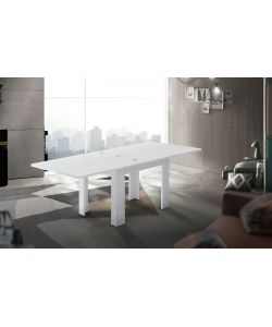 Web Furniture Tavolo Allungabile a Libro Bianco Lucido 90/180 cm