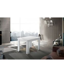 Web Furniture Tavolo Allungabile a Libro Bianco Lucido 90/180 cm