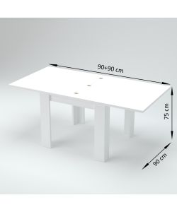Web Furniture Tavolo Allungabile a Libro Moderno Ardesia 90/180 cm