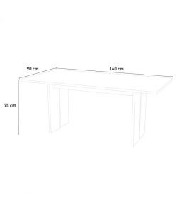 Web Furniture Tavolo Bologna Design Moderno Bianco Lucido 160 cm