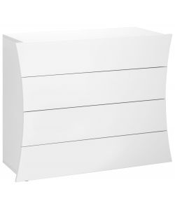 Web Furniture Com Moderno Arco Bianco Lucido 4 Cassetti 81,5x98x40 cm