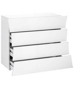 Web Furniture Com Moderno Arco Bianco Lucido 4 Cassetti 81,5x98x40 cm