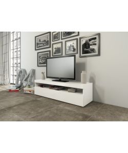 Porta Tv Burrata Da 130 Cm Bianco Lucido
