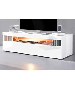 Porta Tv Burrata Da 130 Cm Bianco Lucido