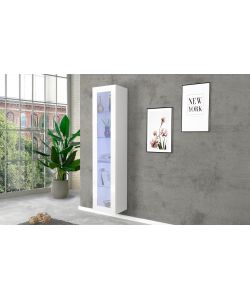 Vetrina Moderna 1Anta Battente Maruska Bianco Lucido - 180x40x30 cm