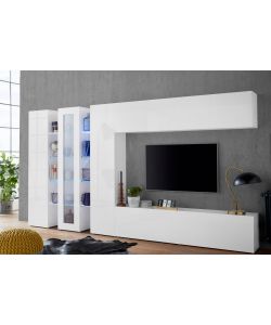 Soggiorno Moderno Da 340Cm Maruska Bianco Lucido