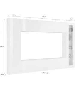 Web Furniture Soggiorno Porta TV Bianco Laccato Extra Large Moderno