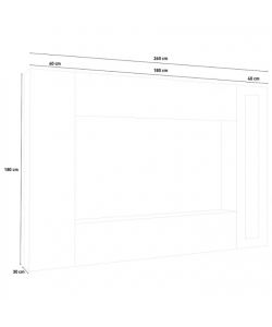 Web Furniture Soggiorno Porta TV Bianco Laccato Extra Large 180x30x40 cm