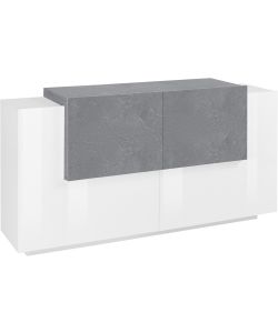 Credenza New Corona Moderna 2 Ante Battenti 2 Ante Battente Bianco Ardesia