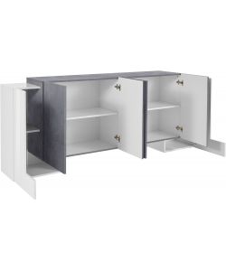 Credenza Pillon Moderna 2+4 Ante Battenti Bianco Report