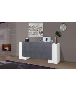Credenza Pillon Moderna 2+2 Ante Battenti 2 Cassetti Battente Bianco Report