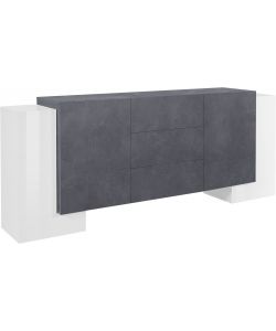Credenza Pillon Moderna 2+2 Ante Battenti 2 Cassetti Battente Bianco Report
