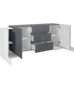 Credenza Pillon Moderna 2+2 Ante Battenti 2 Cassetti Battente Bianco Report