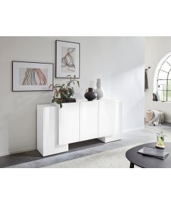 Credenza Pillon Moderna 2+3 Ante Battenti Bianco Lucido