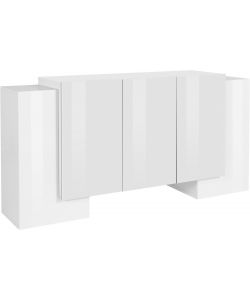 Credenza Pillon Moderna 2+3 Ante Battenti Bianco Lucido