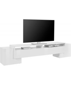 Porta Tv Pillon Moderno 2 Ante Battente 1 Anta Ribalta Bianco