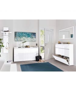 Web Furniture Specchiera moderna Bianco Lucido 120x60 cm per ingresso