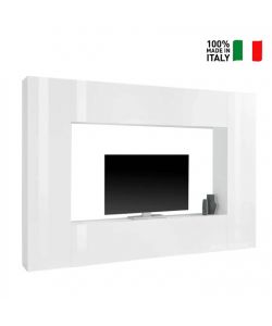 Web Furniture Parete attrezzata soggiorno bianco laccato lucido 180 cm