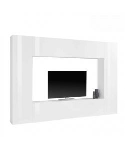Web Furniture Parete attrezzata soggiorno bianco laccato lucido 180 cm
