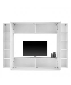 Web Furniture Parete attrezzata soggiorno bianco laccato lucido 180 cm