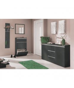 Web Furniture Specchiera moderna 60x60 cm Antracite Lucido per ingresso