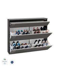 Web Furniture Scarpiera Magic Moderna Antracite Lucido 120 cm - Design Italiano