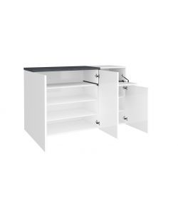 Web Furniture Scarpiera Zet 22 Paia Bianco Lucido e Ardesia - Design Italiano