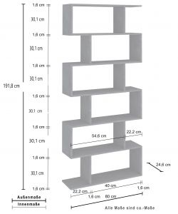 Web Furniture - Libreria Moderna Bianco Lucido Calli 191,8x84x24,6 cm