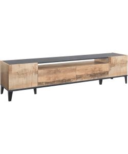 Web Furniture Mobile Porta TV Moderno 200x40x47 cm Ardesia e Pero