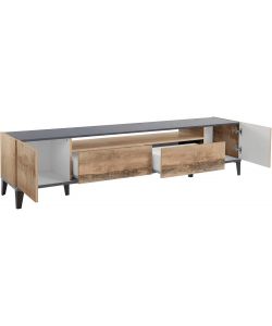 Web Furniture Mobile Porta TV Moderno 200x40x47 cm Ardesia e Pero