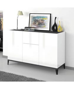 Web Furniture Madia Sunrise moderna 120x40x82 cm bianca e ardesia
