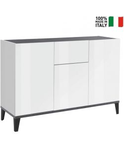 Web Furniture Madia Sunrise moderna 120x40x82 cm bianca e ardesia
