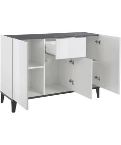 Web Furniture Madia Sunrise moderna 120x40x82 cm bianca e ardesia