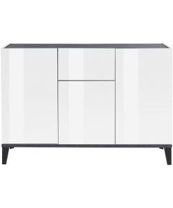 Web Furniture Madia Sunrise moderna 120x40x82 cm bianca e ardesia