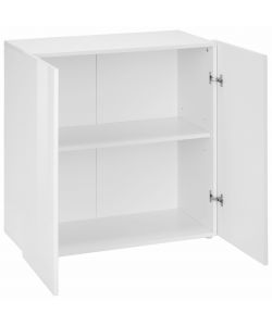 Web Furniture - Mobile Moderno Multiuso Onda 2 Ante - Bianco Lucido - 81x90x40 cm